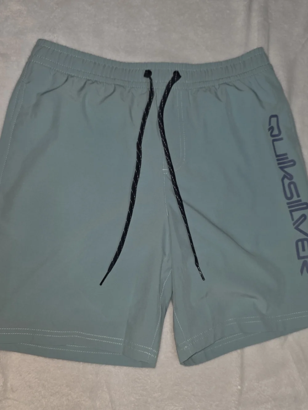 Quiksilver Men's Teal Hybrid Shorts with Black Drawstring